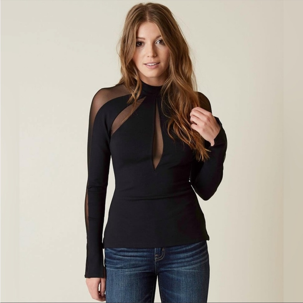 NWT Free People Monarch Sheer Zip Blouse